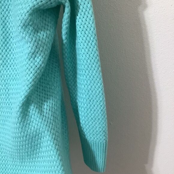 Teal Retro Wintercore Cabincore Holiday Feminine Winter Sparkly Knit Sweater XS - Picture 5 of 16
